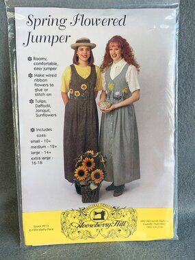 Gooseberry Hill Spring Misses Flowered Jumper Pattern Size S M L XL 213 Uncut